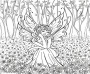 Printable contemplative fairy adult coloring pages