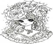 Printable mental health flower woman coloring pages