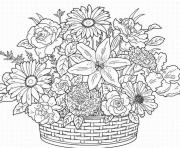 Printable cute flower adult coloring pages