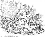 Printable fantasy fairies coloring pages