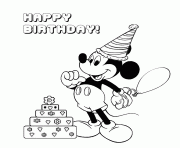 mickey mouse with birthday cake disney