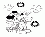 Printable mickey with snow sled disney coloring pages