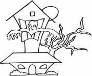haunted house halloween free color pages for kidsfbd2