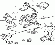 coloring pages for kids spongebob and patrick hunting jellyfish8e1a