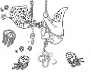coloring pages for kids spongebob patrick and jellyfishd4f5