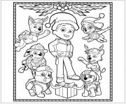 Printable paw patrol christmas ryder coloring pages