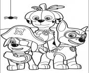 Printable paw patrol halloween coloring pages