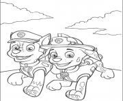 paw patrol marshall and chase running