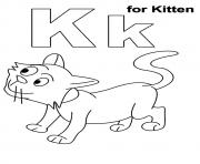 the k for kitten kitten