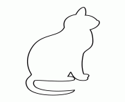 Printable simple cat stencil coloring pages