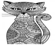 Printable adult cat coloring pages
