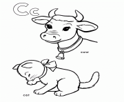 Printable cat and cow s alphabet c7b55 coloring pages