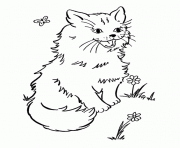 Printable cat in a garden animal sf4e8 coloring pages