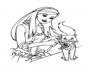 Printable barbie and her little cat animal s1cd8 coloring pages