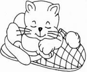 Printable cat on slippery b253 coloring pages