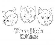 Printable three faces of cat kittenf584 coloring pages
