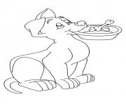 The Pup With His Food Bowl puppy coloring pages