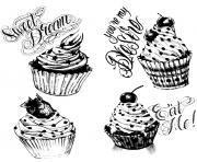 Printable coloring adult cupcakes vintage coloring pages