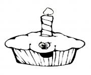Printable smiley cupcake coloring pages