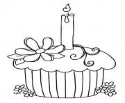 Printable birthday cupcake coloring pages