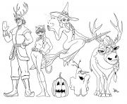 Printable frozen halloween coloring pages