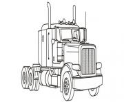 Printable semi truck easy simple coloring pages