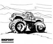 Printable big foot monster truck coloring pages