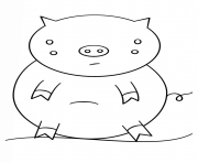 Printable kawaii pig coloring pages