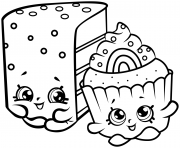 Printable cute shopkins cakes coloring pages
