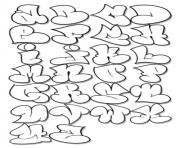 Printable tagging alphabet bubble letters coloring pages