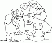 Printable jesus and the children love coloring pages