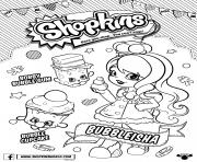 Printable bubbleisha shopkins shoppies with bubble gum coloring pages