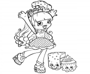 Printable shopkins shoppie is happy cupecake coloring pages