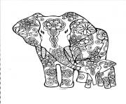 elephants abstract doodle adult
