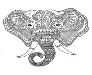 Printable best adult printable elephant difficult hard zen coloring pages