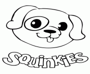 Printable Squinkies cute dog coloring pages