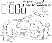 Printable letter h is for halloween coloring pages