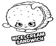 Printable Nice Cream Sandwich coloring pages