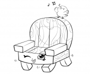 Printable Garden Chair and Bird shopkins season 5 coloring pages
