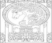 Printable art animal horse zen adults coloring pages