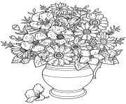 Printable adult flowers bouquet coloring pages