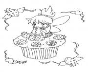 Printable The Little Fairy Cupcake coloring pages