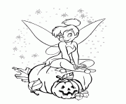 Printable Fairy on the pumpkin Disney Halloween coloring pages