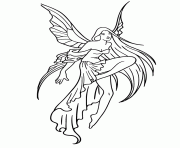 Printable flying fairy queen  coloring pages
