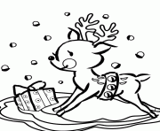 Printable presents and reindeer s3f7e coloring pages