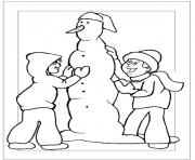 Printable creating a snowman in winter s2b0b coloring pages