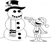 Printable elmo and snowman winter s for kids d2f1 coloring pages