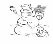 Printable rabbit and snowman s winter 12b4 coloring pages