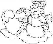 Printable winter snowman and snowball6264 coloring pages