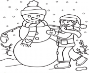 Printable a boy making snowman s to print 4de6 coloring pages